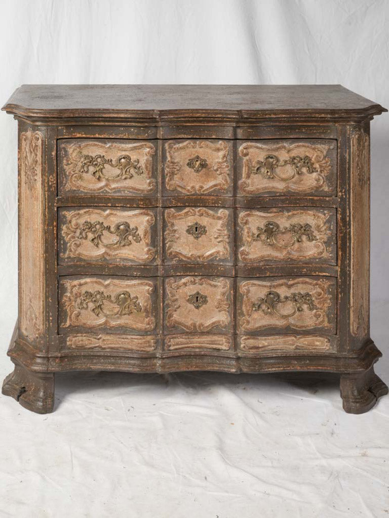Timeworn painted patina commode  