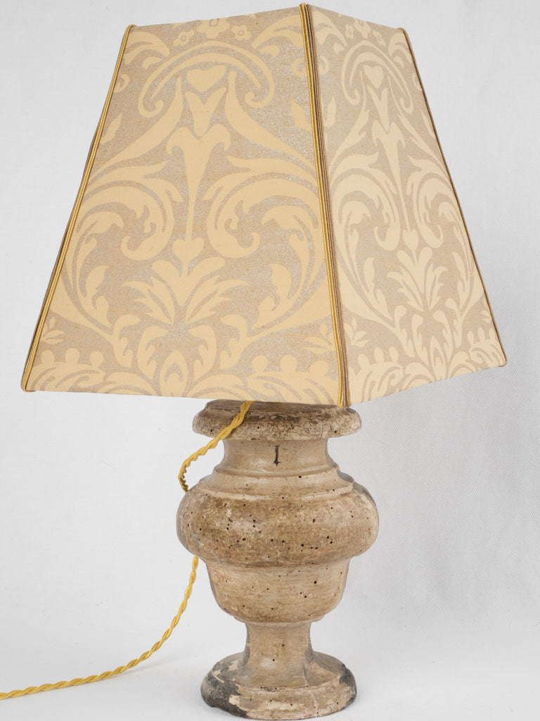 Salvaged vintage gilded lampshade included