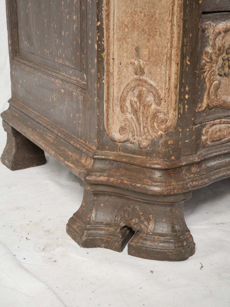 Serpentine line antique chest  
