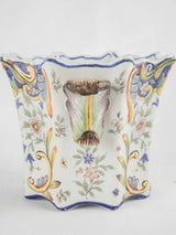 Late 19th century cachepot - Rouen earthenware 6¼"