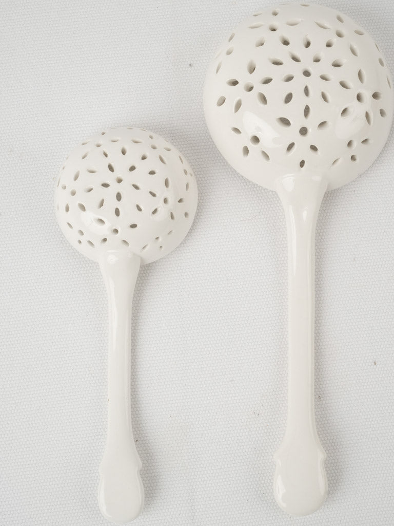 Decorative French porcelain serving ladles