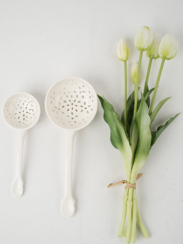 Charming French white earthenware spoons