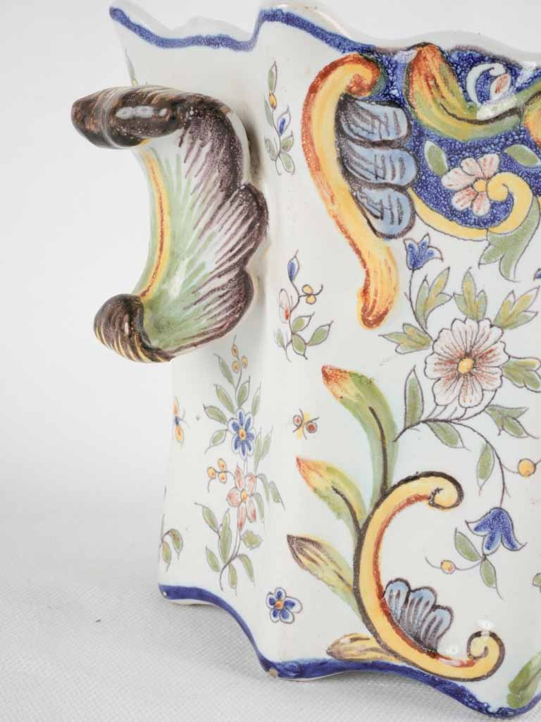 Late 19th century cachepot - Rouen earthenware 6¼"