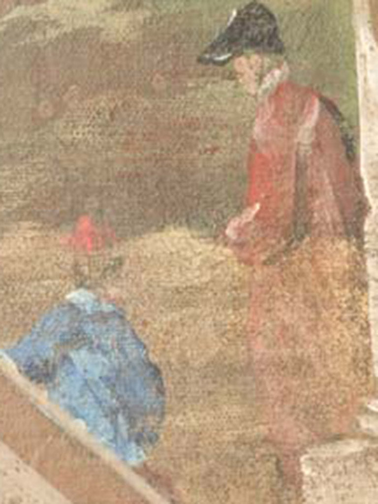 Large Antique Decorative Panel with a View of Naples - 63½" x 52¼"