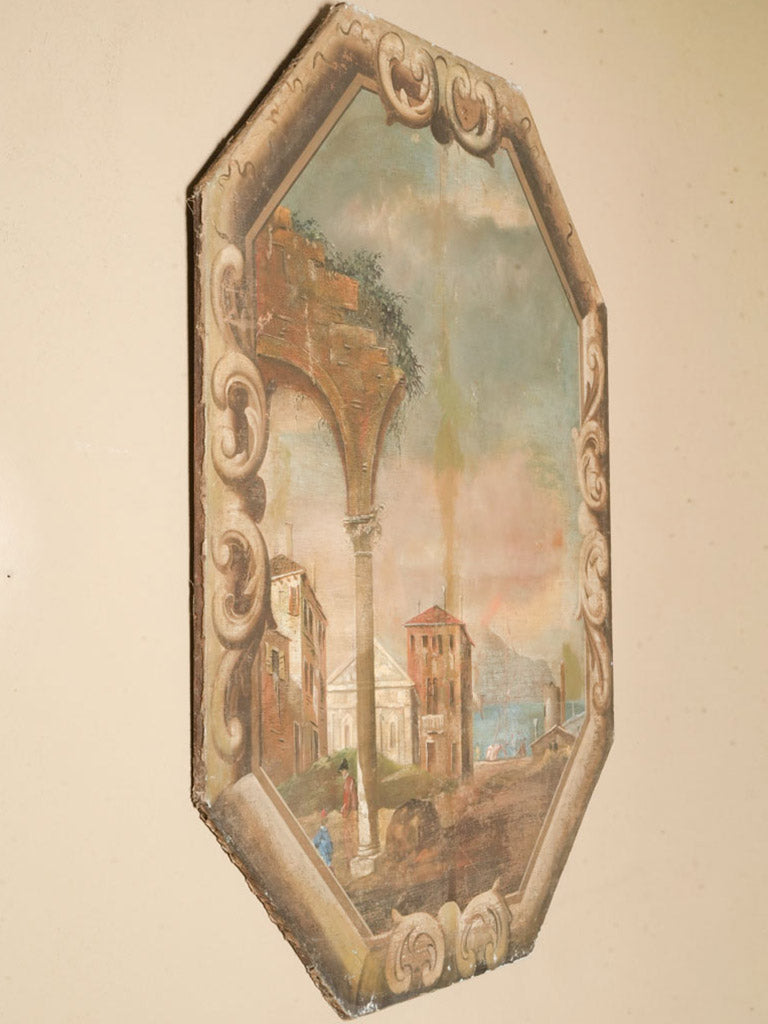 Large Antique Decorative Panel with a View of Naples - 63½" x 52¼"