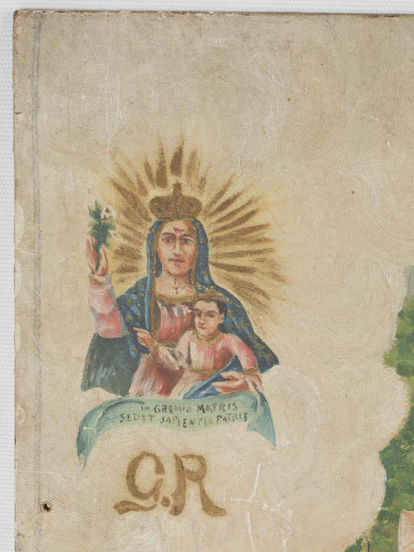 Vintage Latin-script ex voto artwork