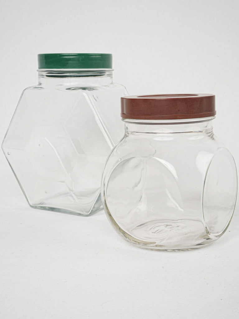 Handcrafted antique glass cookie jars