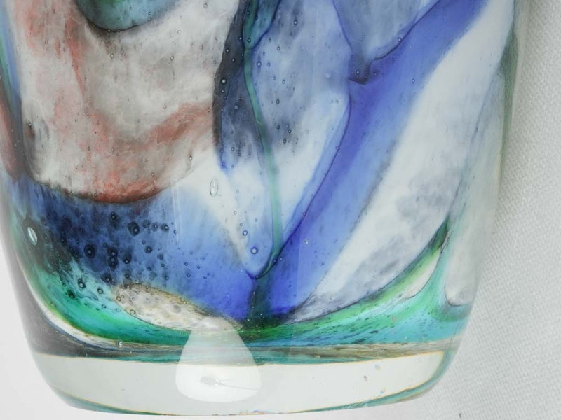 Artistic handcrafted multihued glass vase