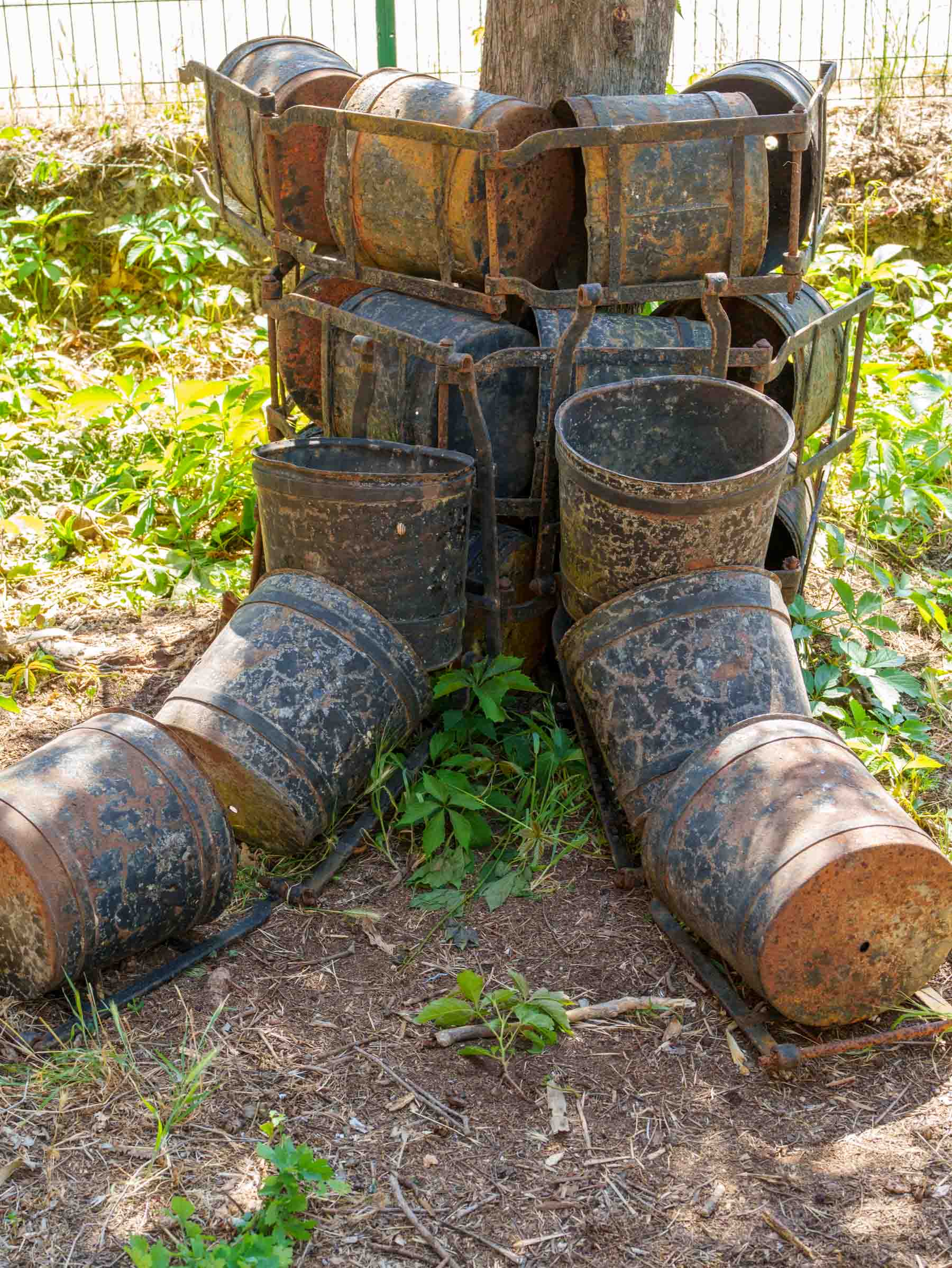 Antique Industrial Water Wheel Buckets - 19" x 12¼"
