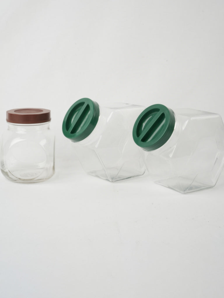 Vintage French glass candy jars
