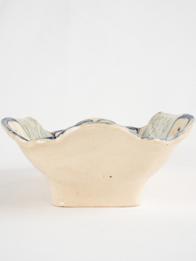 Late 19th century asparagus cradle Faïencerie de Wasmeul 13"