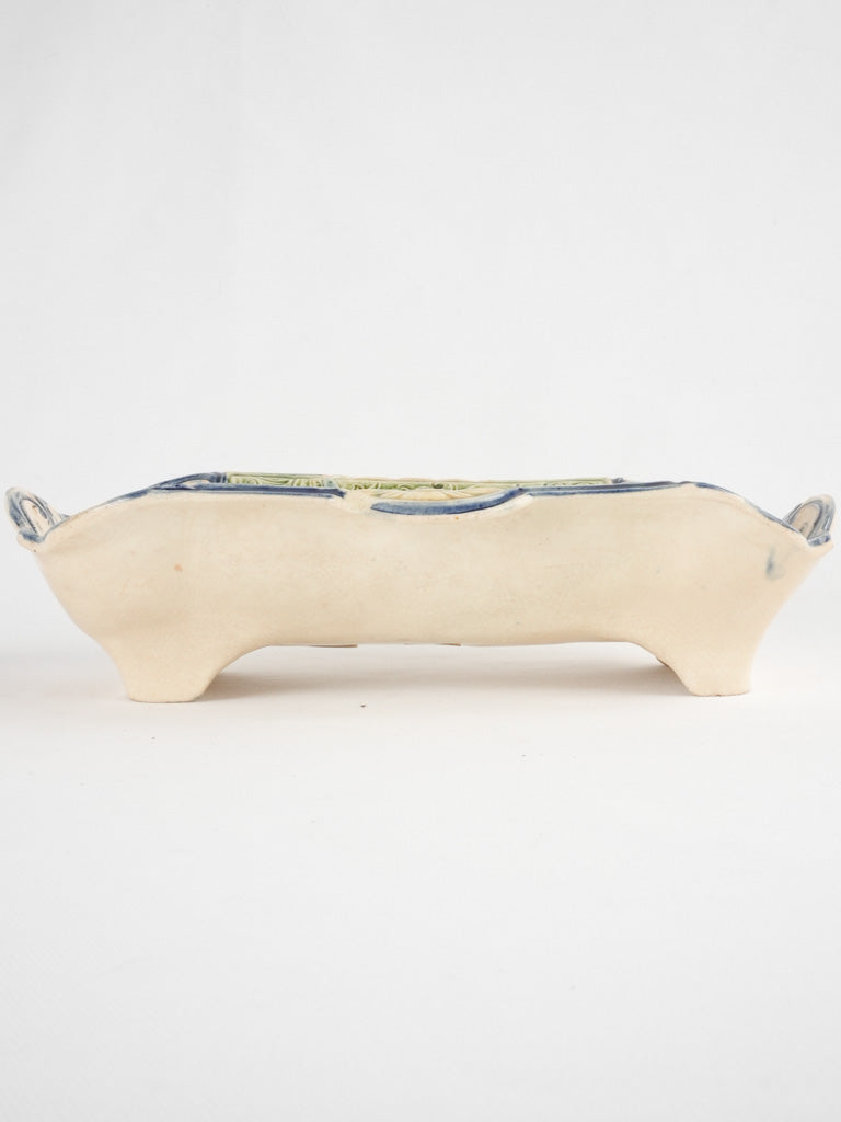Late 19th century asparagus cradle Faïencerie de Wasmeul 13"