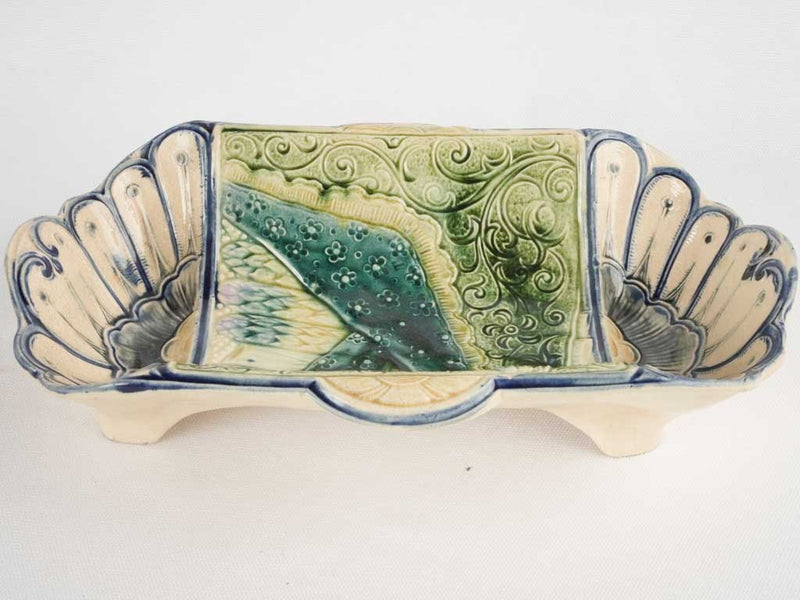 Late 19th century asparagus cradle Faïencerie de Wasmeul 13"