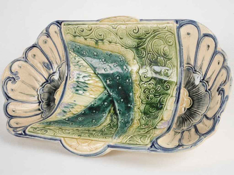 Late 19th century asparagus cradle Faïencerie de Wasmeul 13"