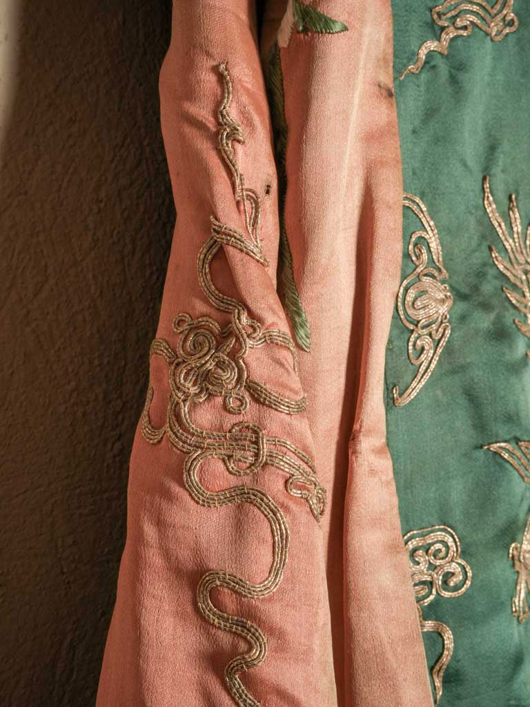 Luxurious apricot accented robe