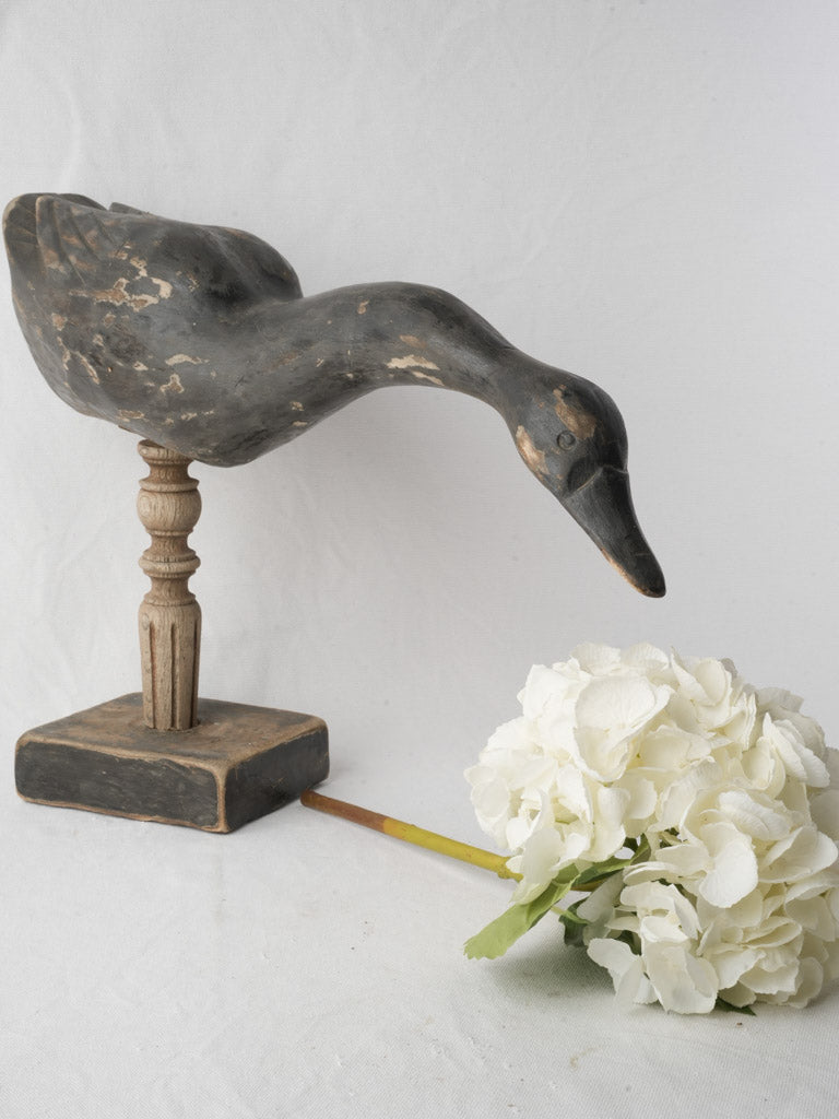 Vintage French carved wooden goose