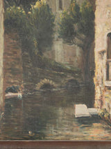 Historic L'Isle-sur-la-Sorgue riverside depiction