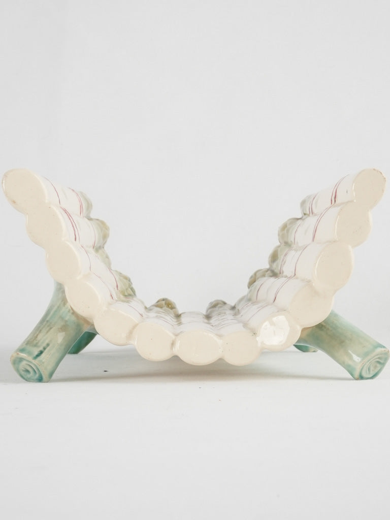 Longchamp majolica asparagus & artichoke platter - late 19th century 14½"