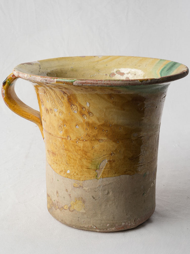 Rustic two-tone ceramic crock  