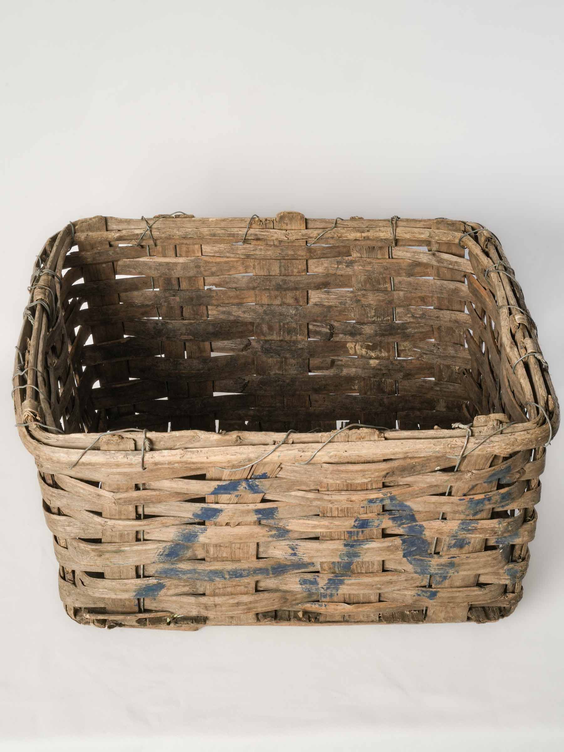 Vintage Portuguese Woven Grape Harvest Basket - 13" x 21¼"