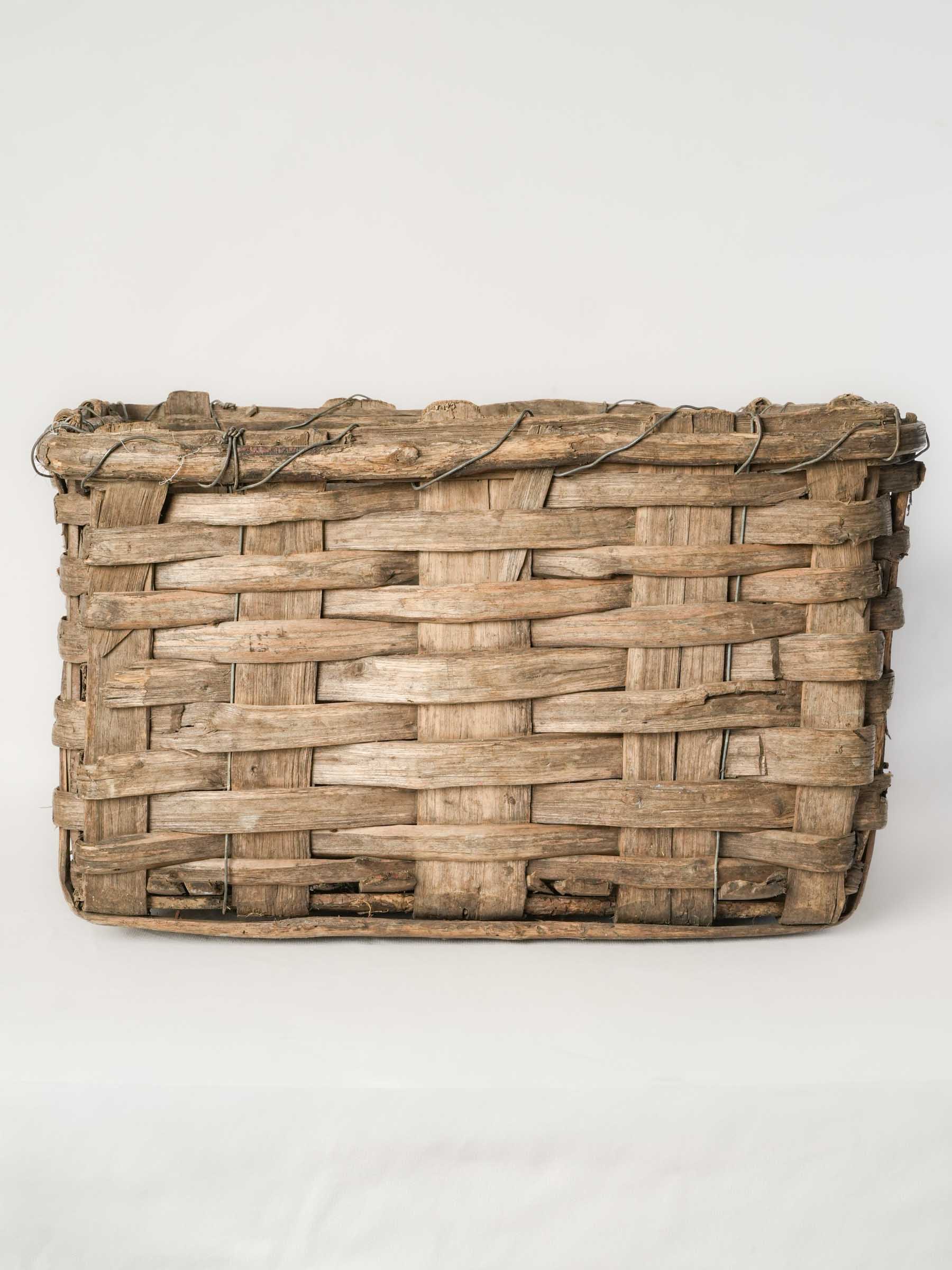 Vintage Portuguese Woven Grape Harvest Basket - 13" x 21¼"