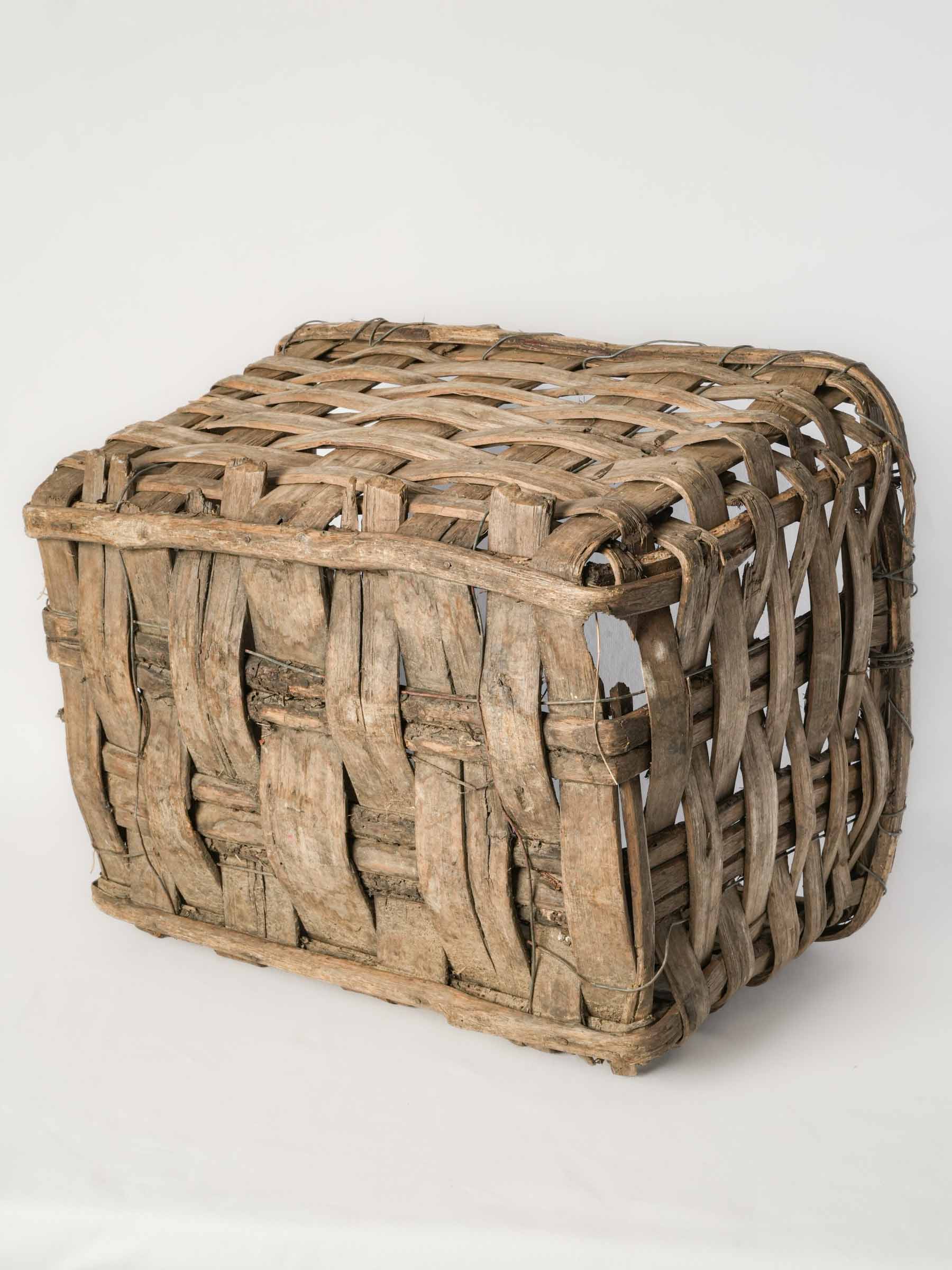 Vintage Portuguese Woven Grape Harvest Basket - 13" x 21¼"