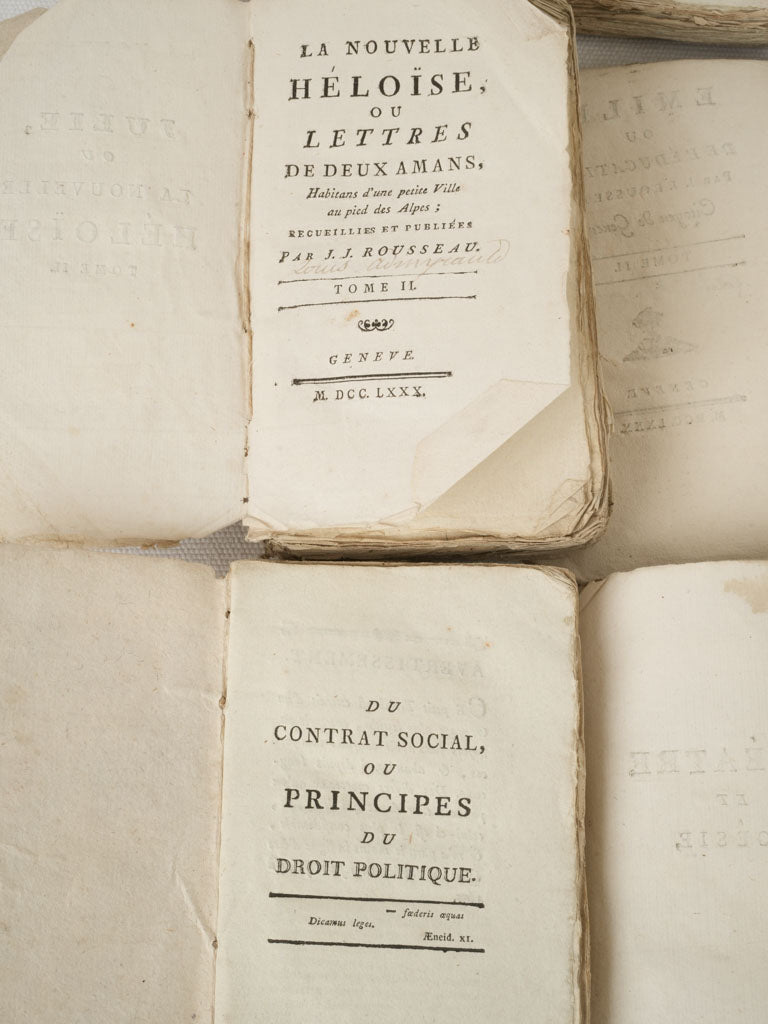 Weathered 18th-century French philosophical writings