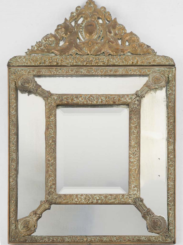 Exquisite brass Regency-style parclose mirror