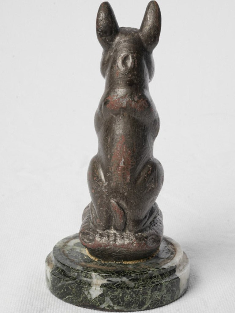 French marble-base bulldog ornament