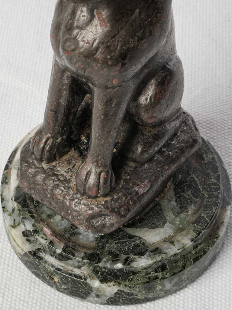 Bronzed patina dog desk accessory