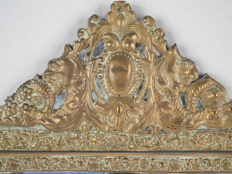 Authentic nineteenth-century brass mirror