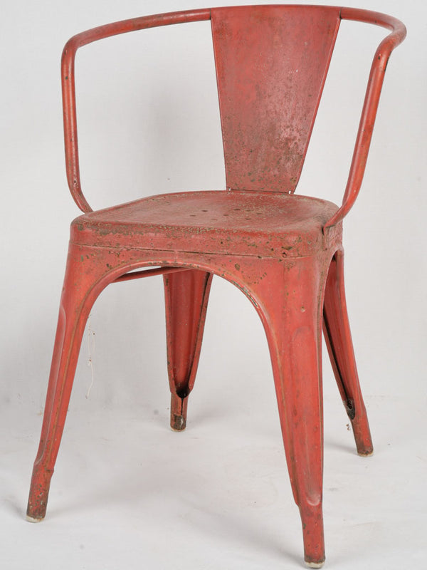 Vintage red Tolix metal chair