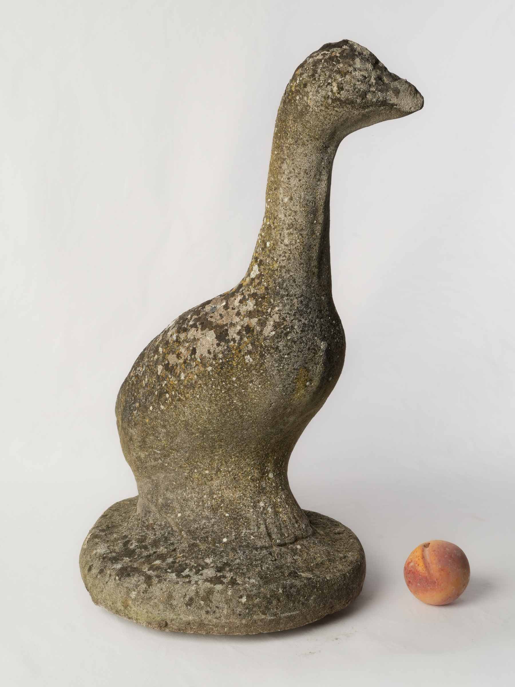 Lifesize French Concrete Garden Goose w/ Lichen Patina - 25½"