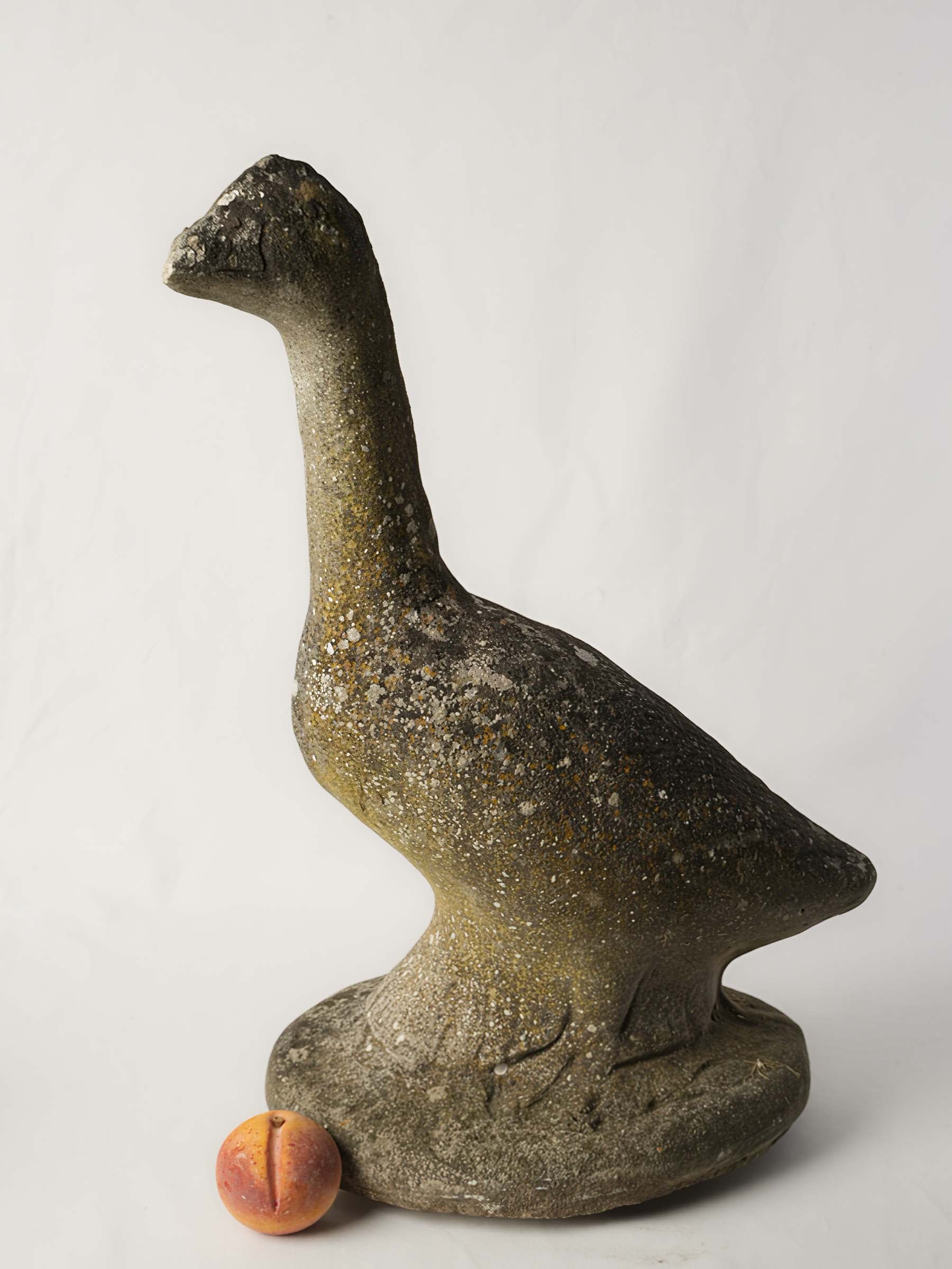 Lifesize French Concrete Garden Goose w/ Lichen Patina - 25½"