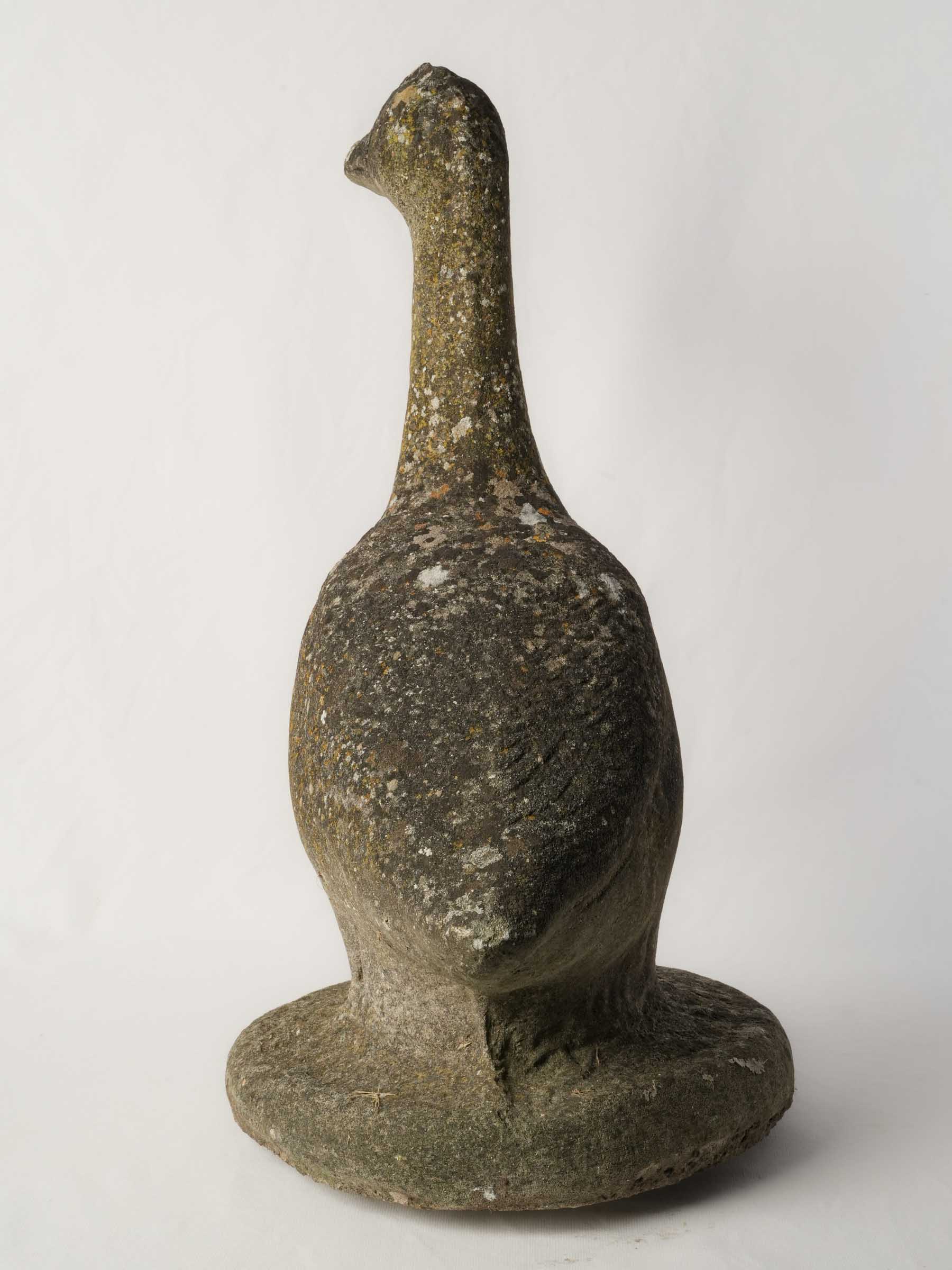 Lifesize French Concrete Garden Goose w/ Lichen Patina - 25½"