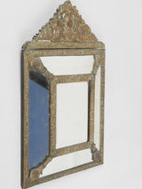 Antique oxidized floral-decorated mirror frame