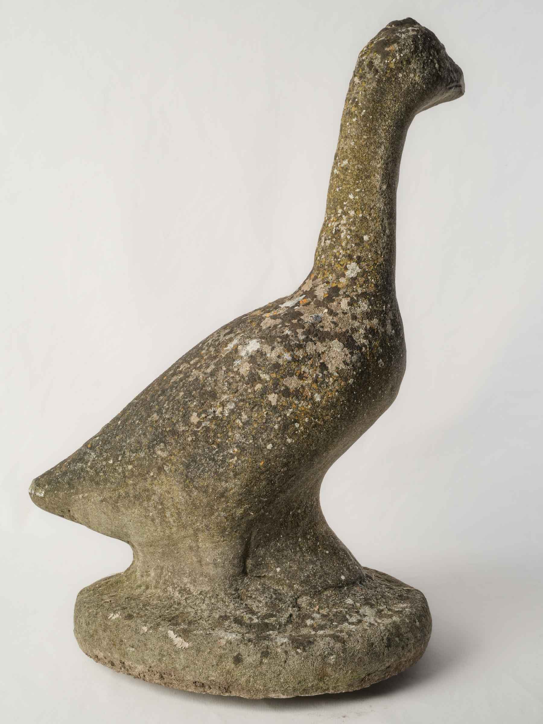 Lifesize French Concrete Garden Goose w/ Lichen Patina - 25½"