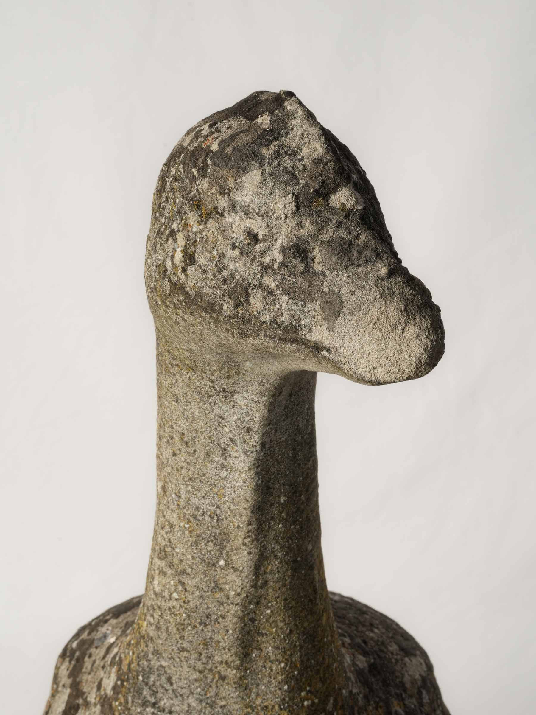 Lifesize French Concrete Garden Goose w/ Lichen Patina - 25½"