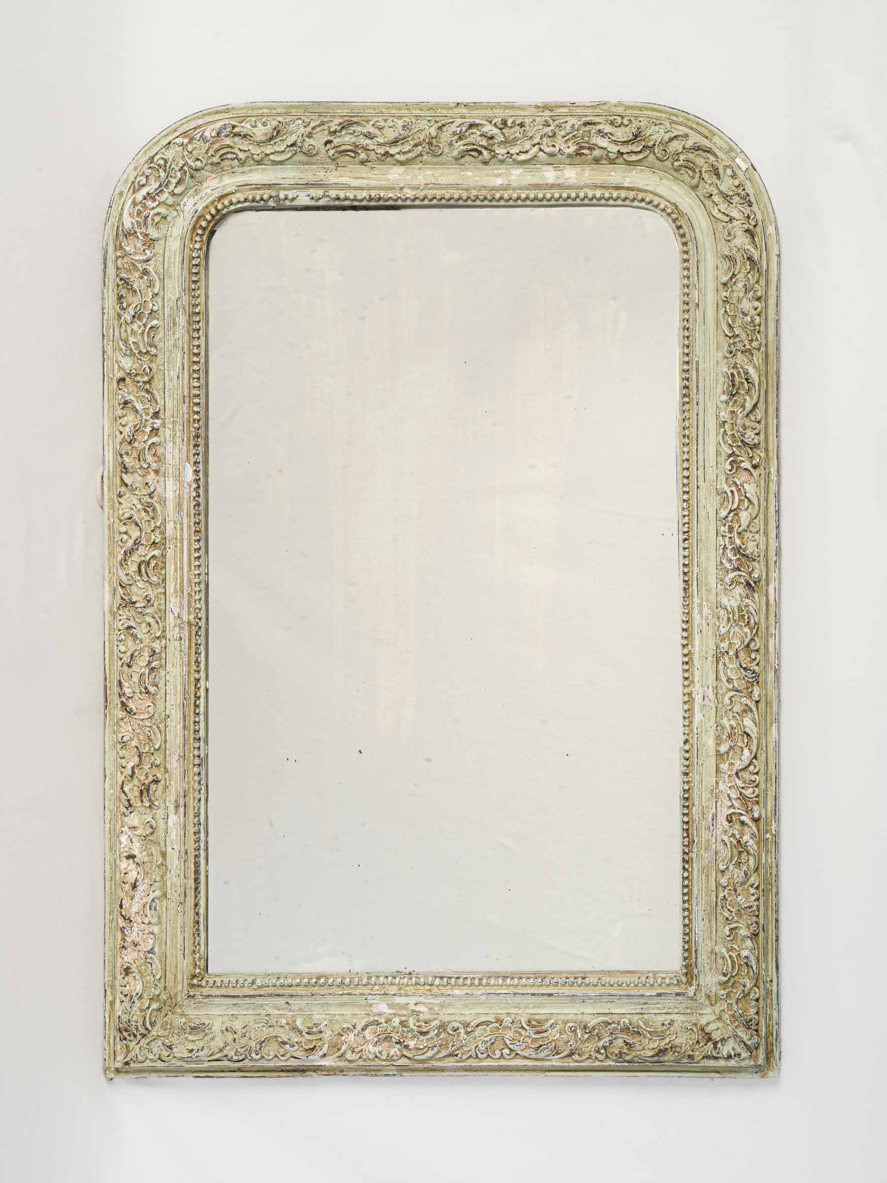 Louis Philippe Mirror w/ Aged Sage Green Finish - 35½" x 24¾"