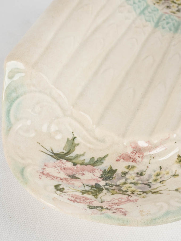 Late 19th century Majolica asparagus cradle - Salins 14¼"