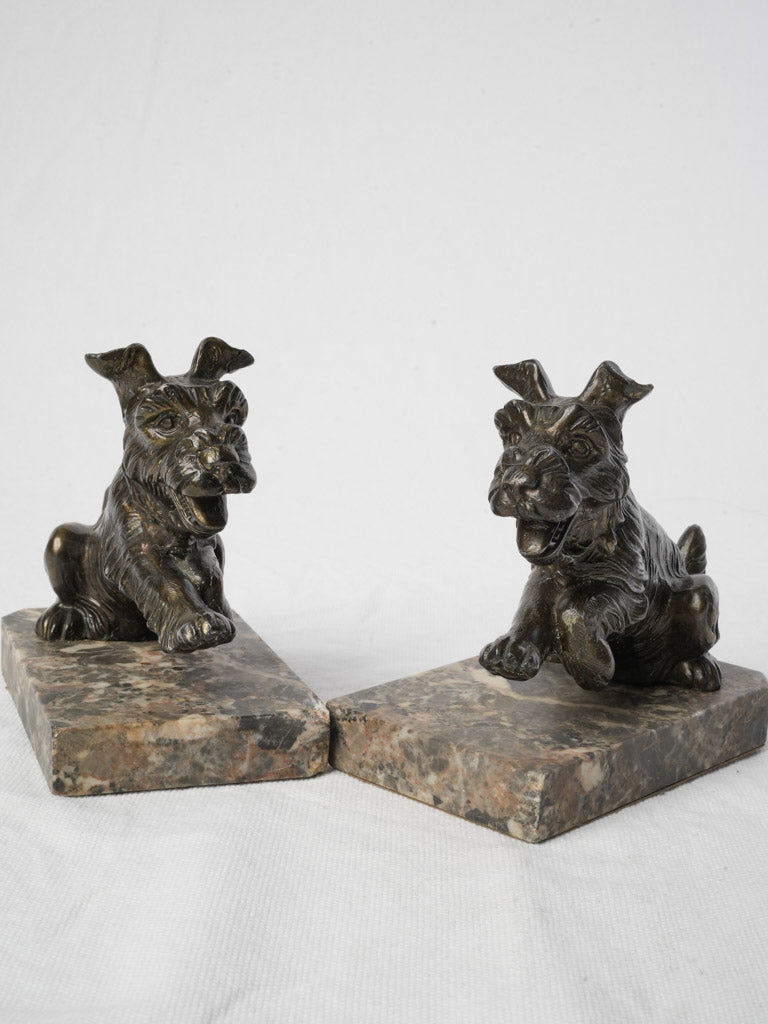 Charcoal and taupe stone bookends  