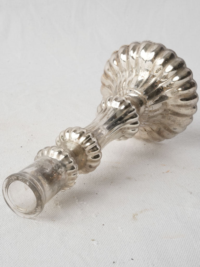 Late 19th-Century French Silvered-Glass Candlestick - 9½"