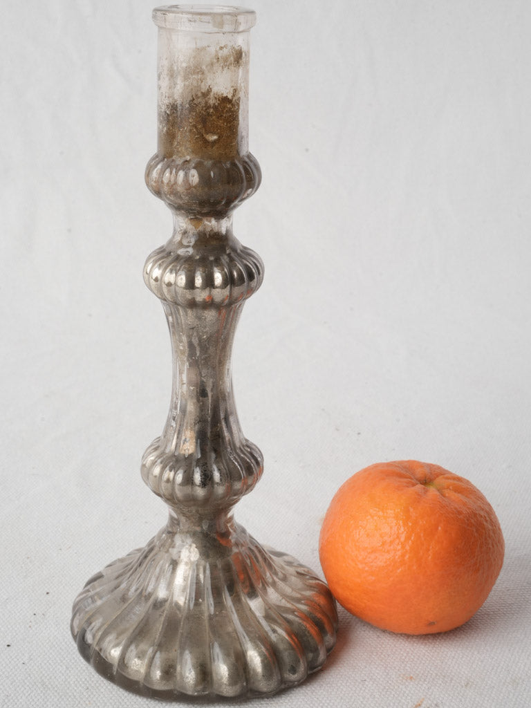 Antique Mercury Glass Candlestick c.1890 - 8¾"