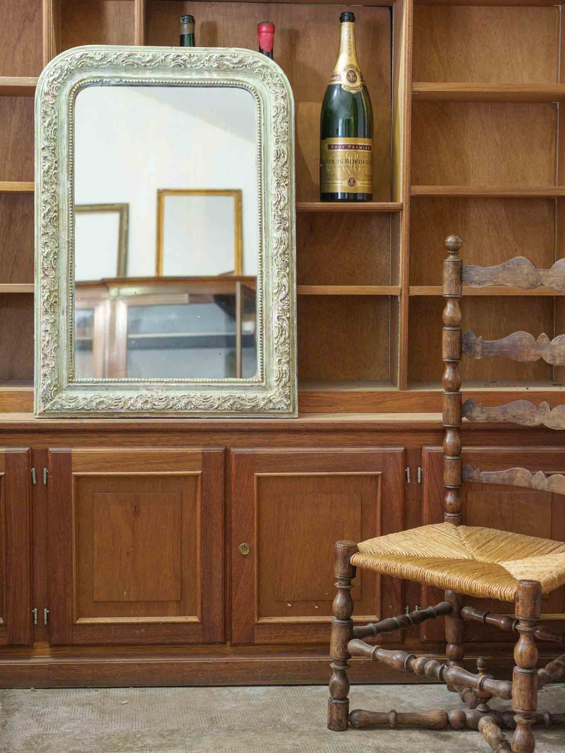 Louis Philippe Mirror w/ Aged Sage Green Finish - 35½" x 24¾"