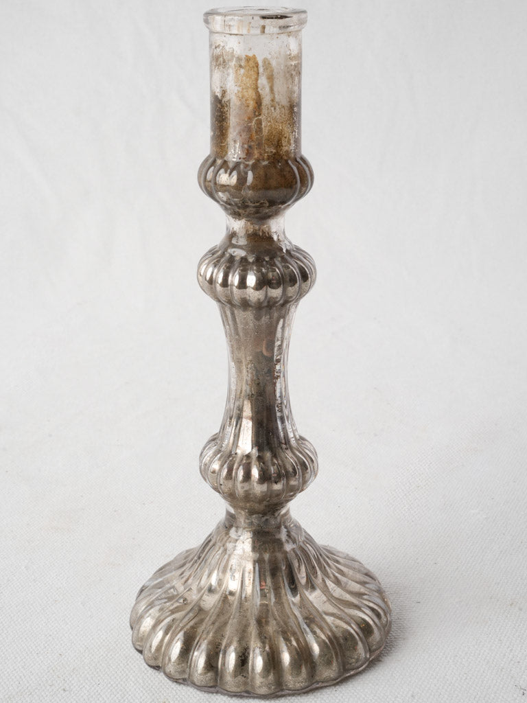 Antique Mercury Glass Candlestick c.1890 - 8¾"