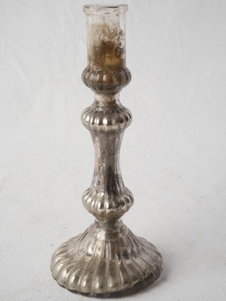 Antique Mercury Glass Candlestick c.1890 - 8¾"