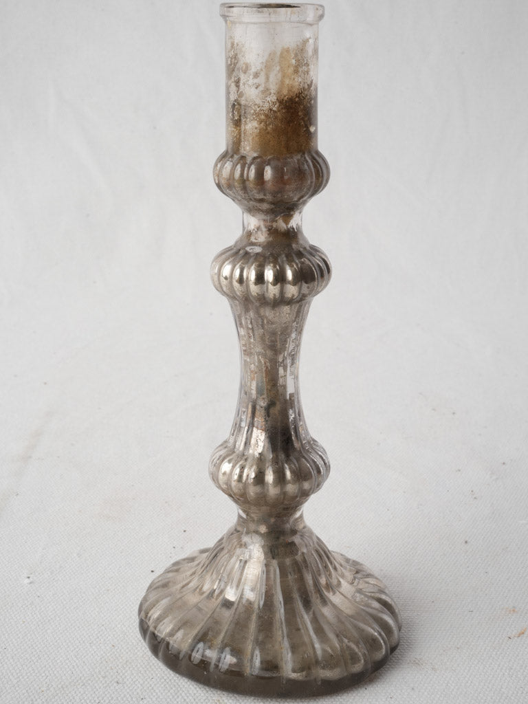 Antique Mercury Glass Candlestick c.1890 - 8¾"