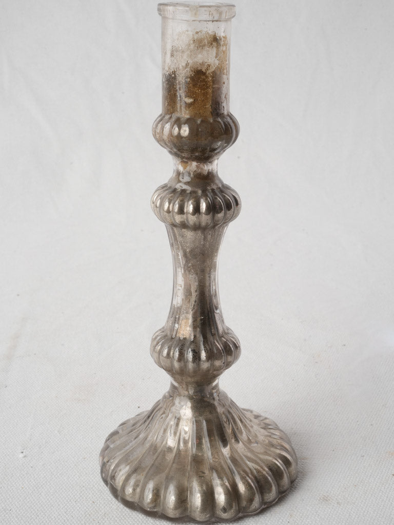 Antique Mercury Glass Candlestick c.1890 - 8¾"