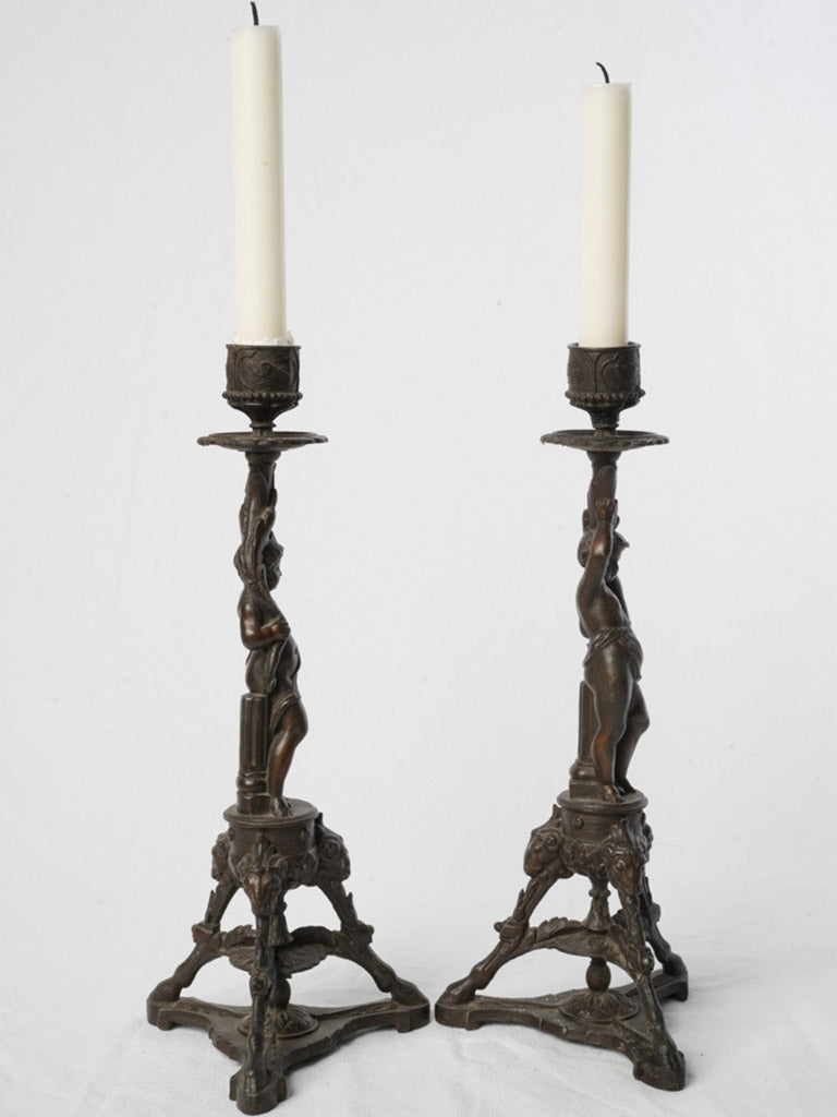 Elegant oxidized Napolean III candlesticks  