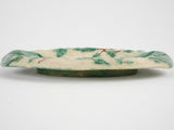 Antique majolica oval platter w/ woven basket rendering 13"